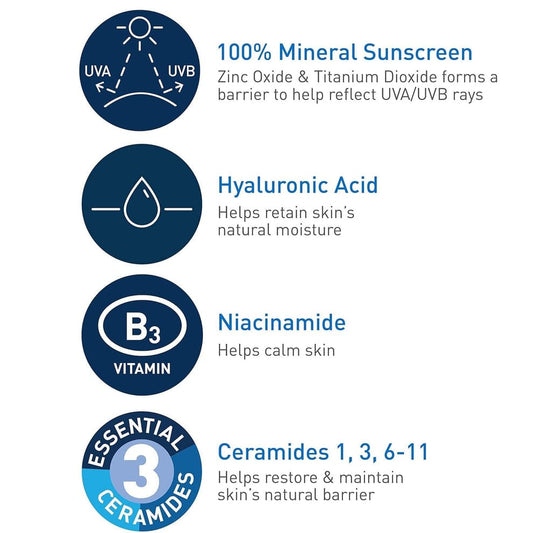CeraVe Hydrating Mineral Sunscreen SPF 50 -75 ML - CeraVe Hydrating SunBlock