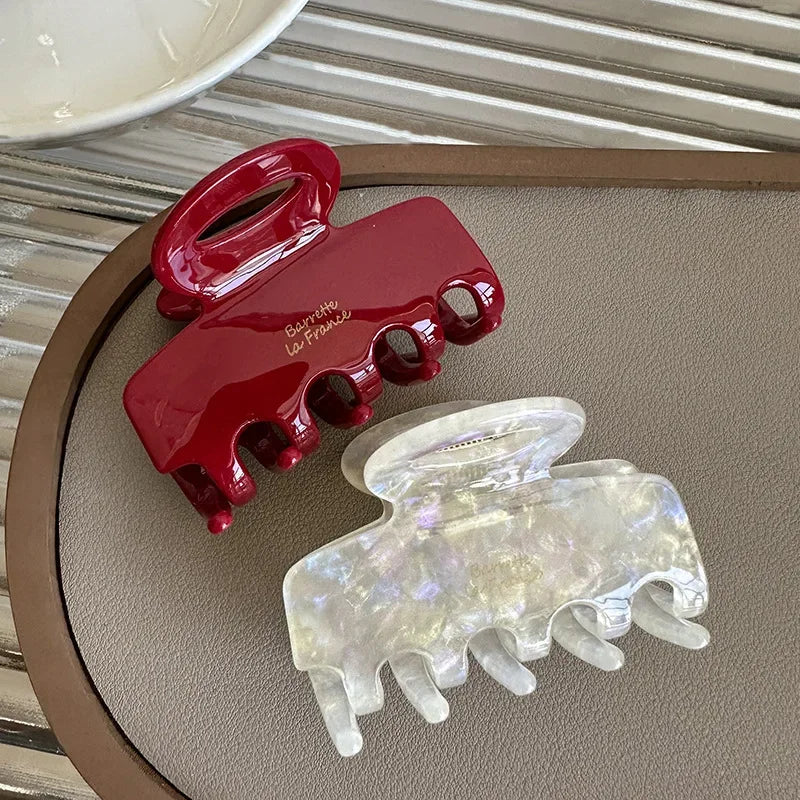 5.5Cm Long Acetate Hair Crabs Red Hair Clips for Girls and Women Tie up Hair Accessories New Korean Fashion
