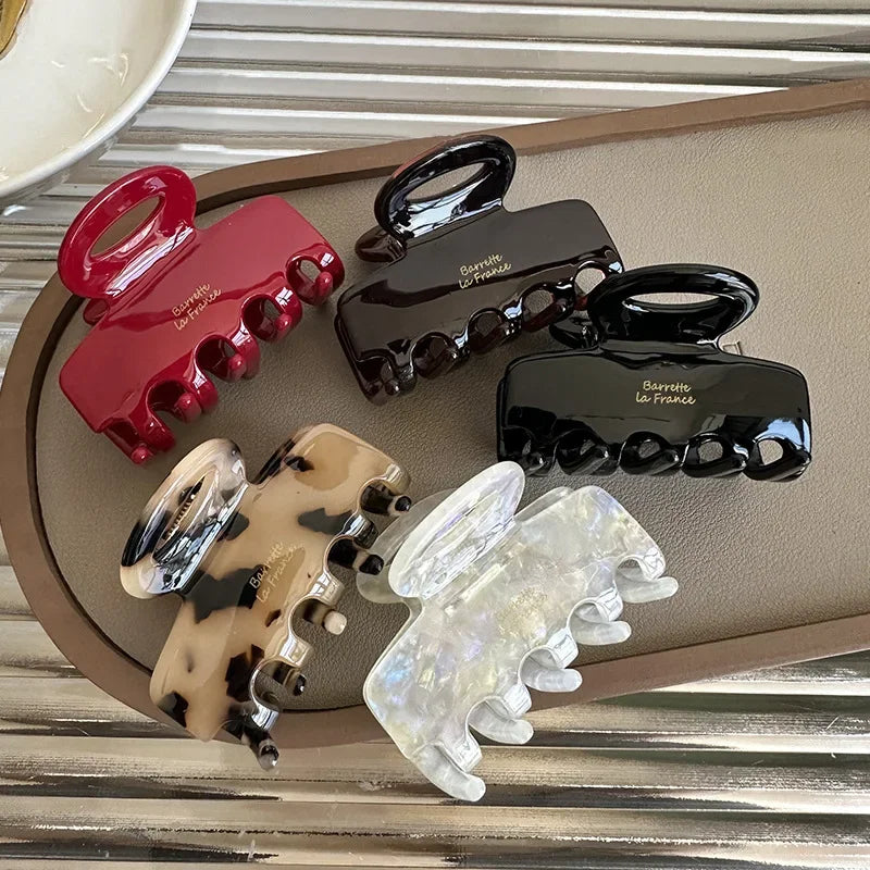5.5Cm Long Acetate Hair Crabs Red Hair Clips for Girls and Women Tie up Hair Accessories New Korean Fashion