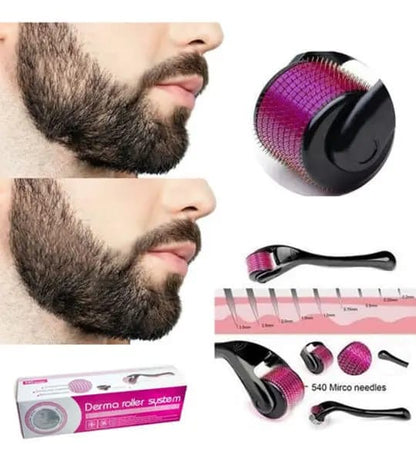 Pack of 2 Derma Roller Facial & Hair Therapy Microneedle Hair Regrowth Beard Growth Anti Hair Loss Treatment Thinning