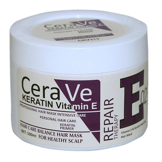 Cera Ve Keratin Vitamin E Repair Therapy E02 Hair Mask - 500ml | Deep Hair Repair Solution