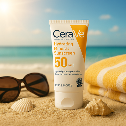 CeraVe Skincare Set – Night Cream, Retinol Serum, Acne Foaming Cream Cleanser, and Hydrating Mineral Sunscreen SPF 50 – Dermatologist Developed