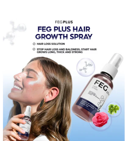 FEG PLUS Hair & Beard Regrowth Spray 50ml – Anti Hair Loss Formula with Minoxidil, Redensyl & Natural Extracts