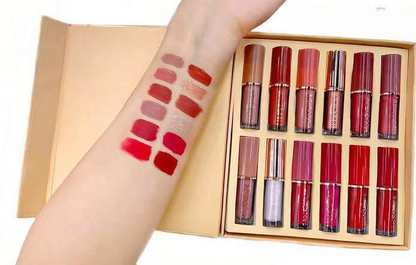 Crazy Girl “Thanks for the Love” Lip Gloss Set – 12 in 1 Multi-Shade Collection, Smooth & Non-Sticky Finish (3 ml Each)